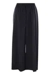 Weekend Max Mara Midnight Blue Wool Elmo Wide-leg Pant In Blue