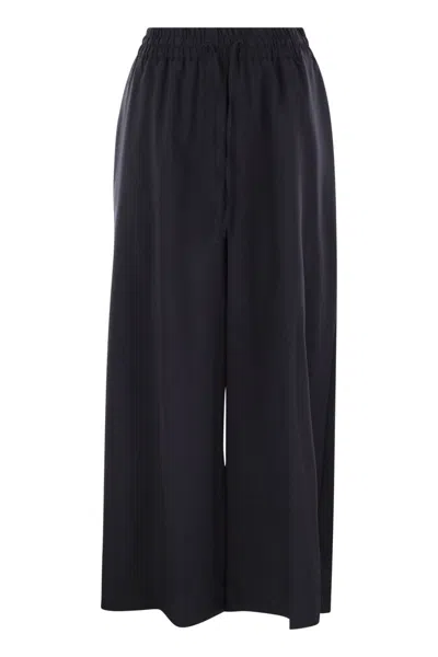 Weekend Max Mara Midnight Blue Wool Elmo Wide-leg Pant