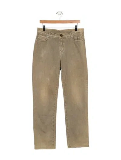Pre-owned Weekend Max Mara Mid-rise Straight Leg Jeans In Neutral