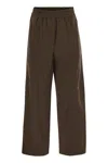 Weekend Max Mara Milva - Loose Cotton Trousers In Brown