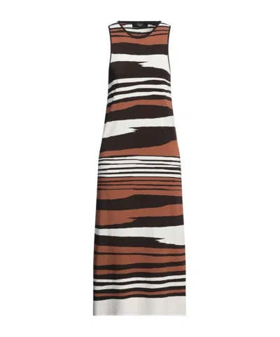 Weekend Max Mara Minimalist Sleeveless Colorful Dress In Multi