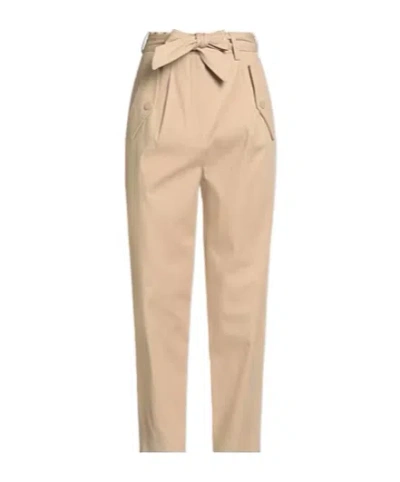 Weekend Max Mara Minimalist Slim-fit Trousers In Nude