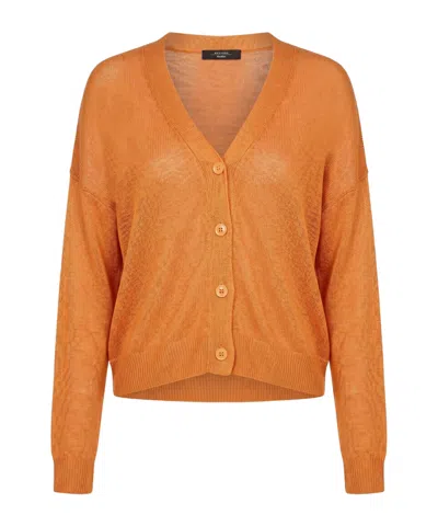 Weekend Max Mara Minimalist Solid-color Knit Sweater In Orange