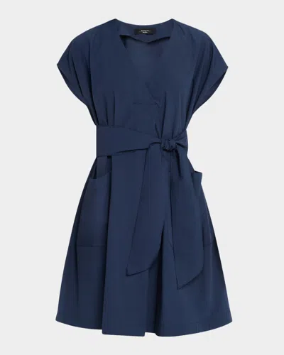 Weekend Max Mara Mitico Dolman-sleeve Cotton Dress In Navy