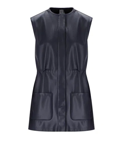 Weekend Max Mara Mm Max Mara Tolone Blue Leather Effect Vest