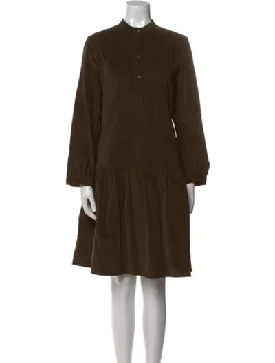 Pre-owned Weekend Max Mara Mock Neck Knee-length Dress In Green