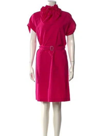 Pre-owned Weekend Max Mara Mock Neck Knee-length Dress In Red