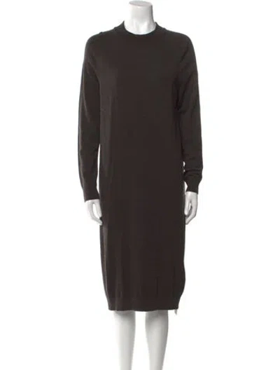 Pre-owned Weekend Max Mara Mock Neck Midi Length Dress In Brown