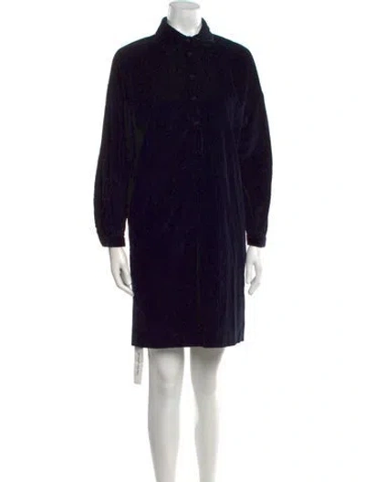 Pre-owned Weekend Max Mara Mock Neck Mini Dress In Blue