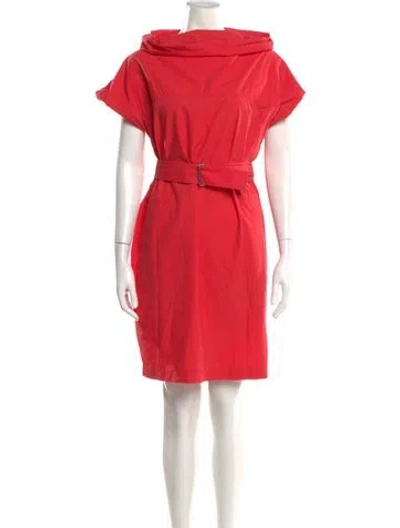 Pre-owned Weekend Max Mara Mock Neck Mini Dress In Red