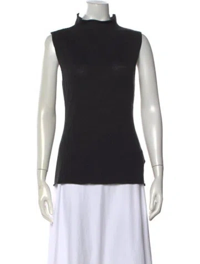 Pre-owned Weekend Max Mara Mock Neck Sleeveless Top In Blue