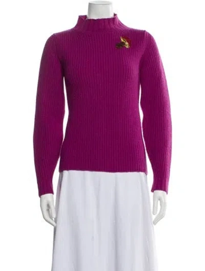Pre-owned Weekend Max Mara Mock Neck Sweater In Purple