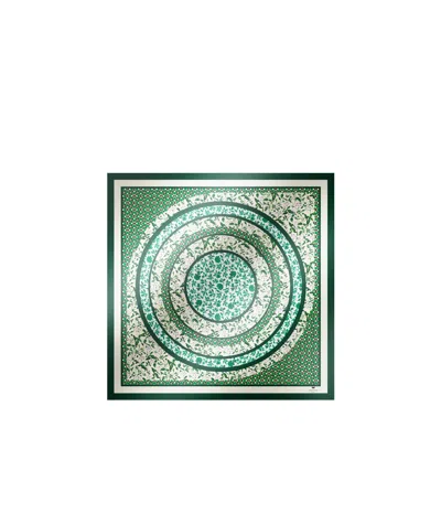 Weekend Max Mara Modal And Printed Silk Shawl In Green