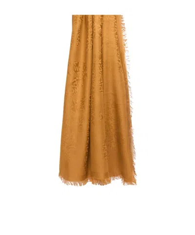 Weekend Max Mara Modal Cashmere Jacquard Shawl In Brown