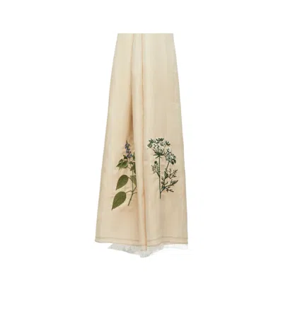 Weekend Max Mara Modal, Linen And Cotton Stole In Beige