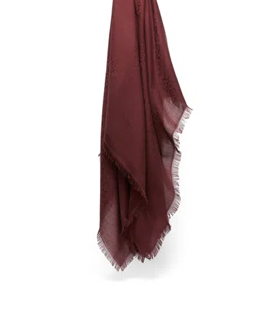 Weekend Max Mara Modal-cashmere Logo Scarf In Red