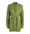 WEEKEND MAX MARA MOHAIR-BLEND CHINÉ CARDIGAN