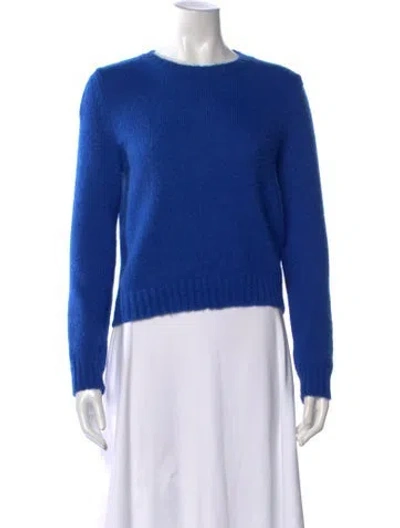 Pre-owned Weekend Max Mara Mohair Crew Neck Sweater In Blue