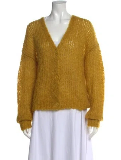Pre-owned Weekend Max Mara Mohair V-neck Sweater In Neutral