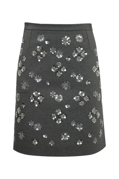 Weekend Max Mara Monza Skirt In Viscose Jersey In Grey