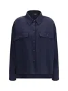 Weekend Max Mara Weekend Maxmara Wkdmulino Cropped Wool Canvas Jacket In Blue