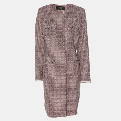 Weekend Max Mara Multcolor Tweed Button Front Jacket In Multi