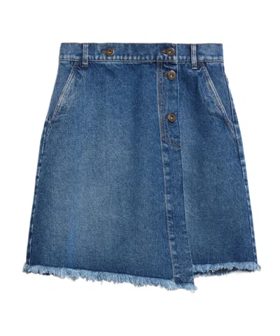 Weekend Max Mara Multi-pocket Mini Denim Skirt In Blue