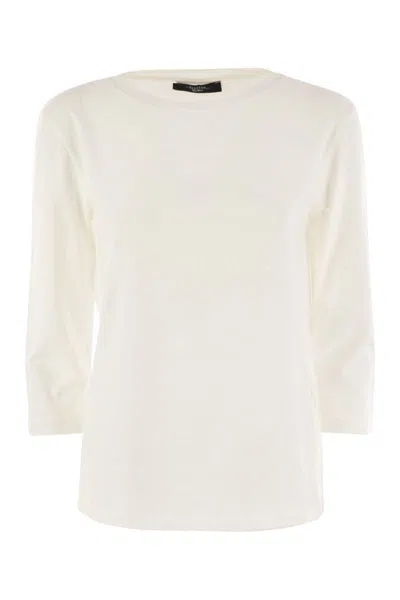 Weekend Max Mara Multia - T-shirt In Organic Cotton Jersey In White
