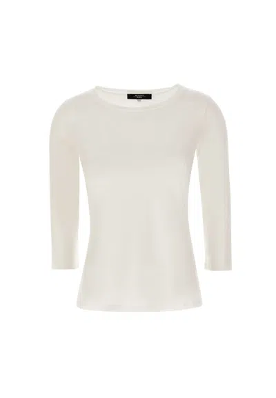 Weekend Max Mara Womens White Multia Round-neck Stretch-cotton T-shirt