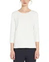 Weekend Max Mara Omens Multia Quarter-sleeve Cotton-jersey T-shirt White In White
