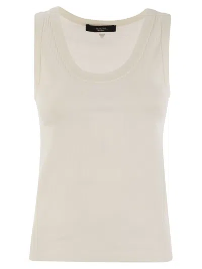 Weekend Max Mara Classic Fitted Tank Top In White
