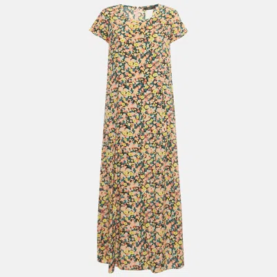 Pre-owned Weekend Max Mara Multicolor Floral Print Silk Maxi Dress M