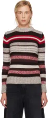 Weekend Max Mara Ilde Stripe Virgin Wool Crewneck Sweater In Multi