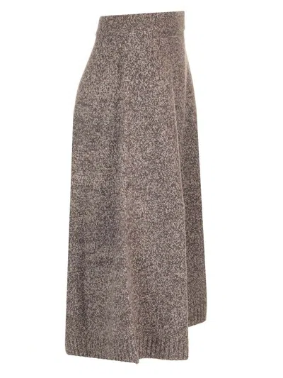Weekend Max Mara Multicolor Wool Piega Skirt In Gray