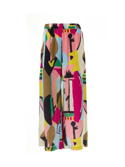 WEEKEND MAX MARA WEEKEND MAX MARA MULTICOLORED SILK TROUSERS