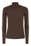 Weekend Max Mara Weekend Maxmara Multif Turtleneck T Shirt In Viscose Jersey In Brown