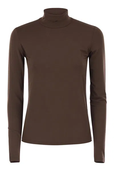 WEEKEND MAX MARA WEEKEND MAX MARA MULTIF - TURTLENECK T-SHIRT IN VISCOSE JERSEY