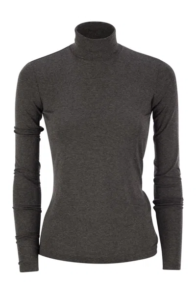 WEEKEND MAX MARA WEEKEND MAX MARA MULTIF - TURTLENECK T-SHIRT IN VISCOSE JERSEY