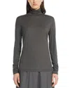 Weekend Max Mara Multif Turtleneck Stretch Viscose Top In Dark Grey
