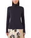 Weekend Max Mara Kiku Silk Blend Turtleneck Sweater In Blue