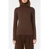 Weekend Max Mara Multif Stretch Jersey Turtleneck Top In Brown
