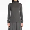 Weekend Max Mara Multif Turtleneck Stretch Viscose Top In Gray