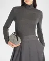 Weekend Max Mara Multif Turtleneck Stretch Viscose Top In Dark Grey