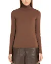 Weekend Max Mara Kiku Silk Blend Turtleneck Sweater In Brown