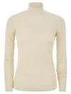 Weekend Max Mara Multif - Turtleneck T-shirt In Viscose Jersey In Milk