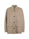 Weekend Max Mara Folk Oversized Wool Jacket In Brown