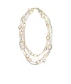 Weekend Max Mara Multistrand Necklace With Pearls In Yellow