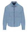 Weekend Max Mara Musette Chambray Cotton Shirt In Blue