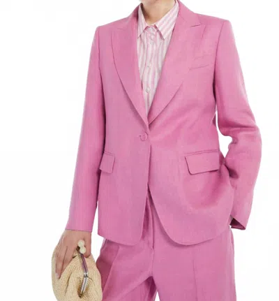 Weekend Max Mara Nalut Linen Blazer In Dark Pink