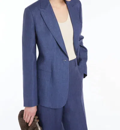 Weekend Max Mara Nalut Linen Blazer In Navy In Blue
